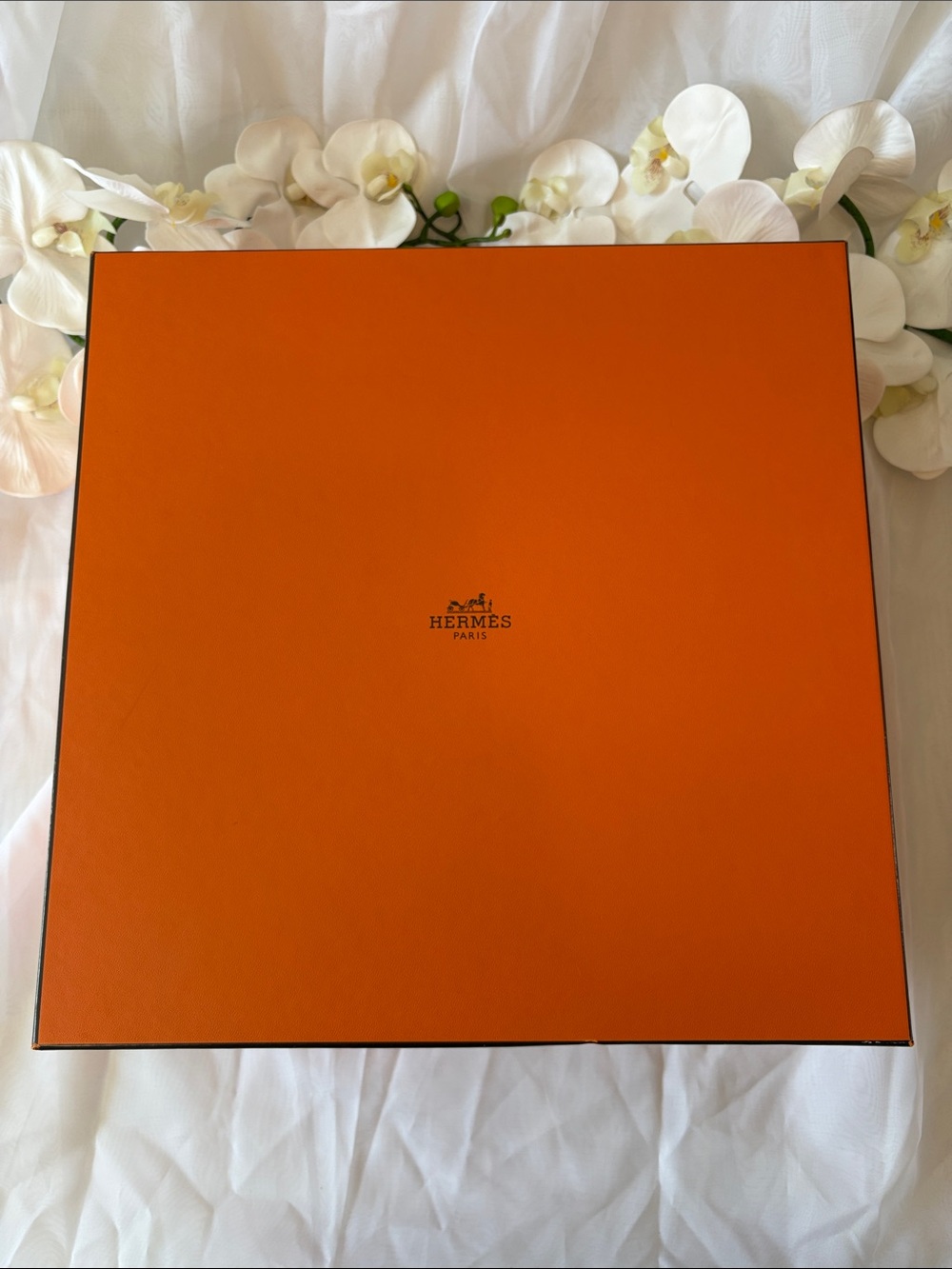 Hermes Handbag Storage Box and Tissue Paper - 13.5” L x 13.5” W x 5.5” D